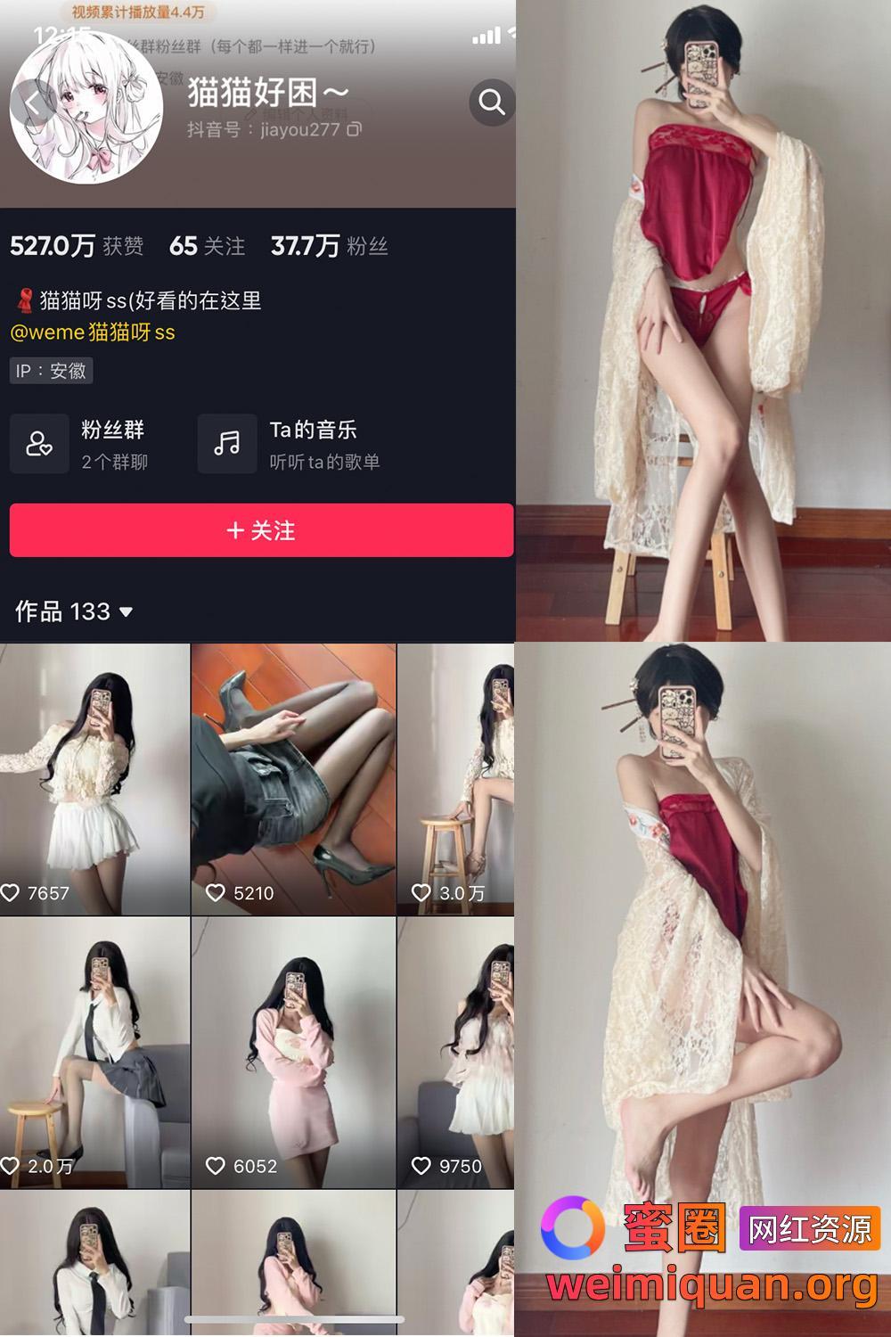 抖音女网红吃瓜黑料 觅圈 猫猫好困 微密圈 NO.012期 【9P】资源在线观看