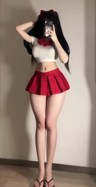 #桃桃sama的小蛮腰扭起来，JK制服风格的时尚搭配，甜美与性感的完美结合